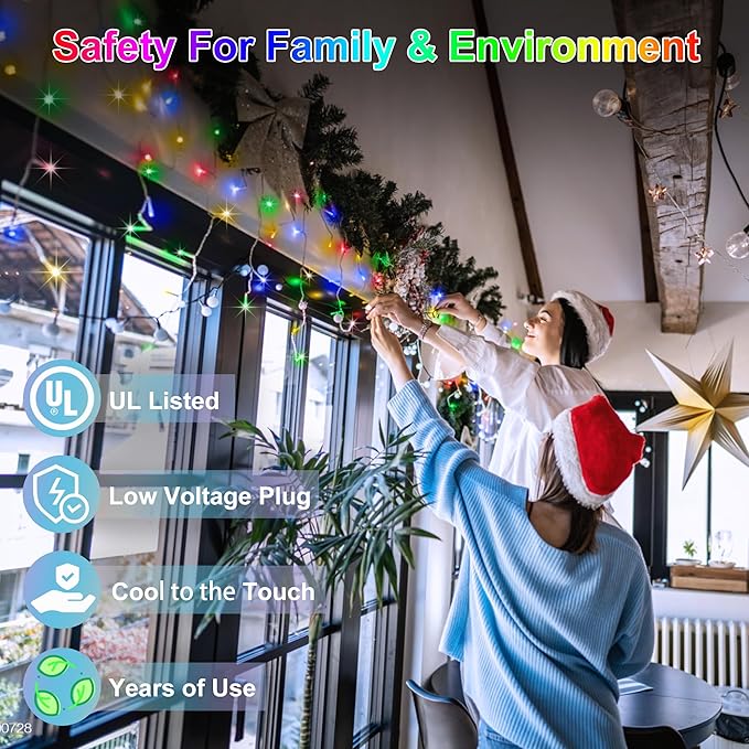 792 LED Christmas Outdoor Lights with 176 Drops, 82ft Hanging Curtain Lights 8 Modes, Christmas Fairy Lighs with Timer & Memory for House Roof Holiday Wedding Christmas Decor (Multicolor)