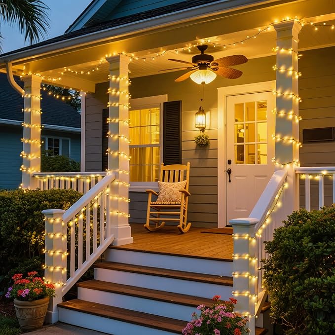 JMEXSUSS Solar String Lights Outdoor Waterproof, Total 66 FT 200 LED Solar Twinkle Lights Outdoor, Solar Christmas Light for Outside Tree Garden Yard Decor(Warm White)