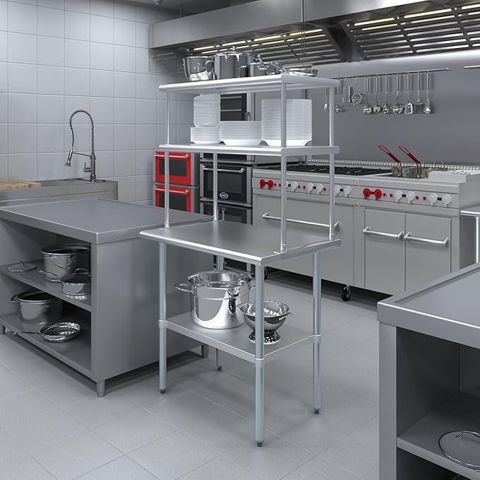 AmGood Double OverShelf Stainless Steel NSF - Many (36" Long x 18" Deep)
