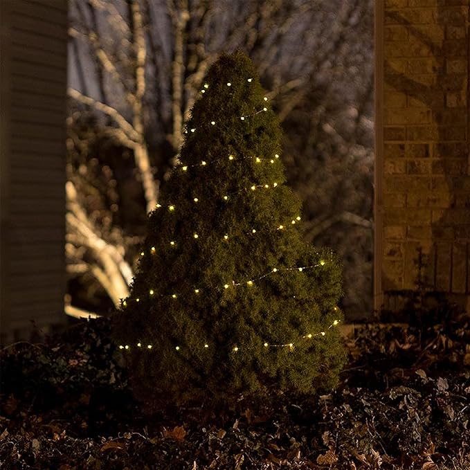 Dazzle Bright Fairy Lights Battery Operated, 20 FT 60 LED Silver Wire Waterproof Battery Operated String Lights, Christmas Decorations for Indoor Outdoor Bedroom Yard Party Decor, Warm White