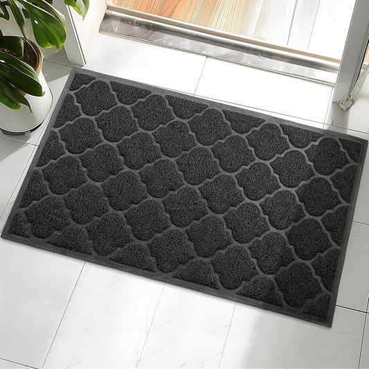 Door Mat Outdoor, 29x17, Welcome Mats for Entryway, Front Doormat for Home Entrance, Patio, Garage, RV Mats for Outside, Indoor Floor Mat, Durable, Non-Slip, Catches Muddy and Dirt(Black)