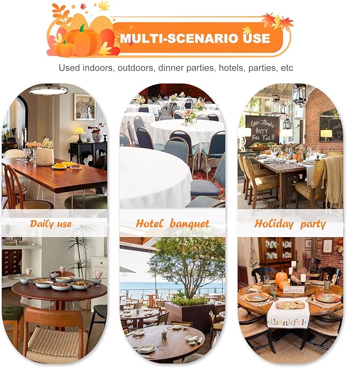 sancua 6 Pack Rust Tablecloth 60 x 102 Inch, Rectangle Thanksgiving Burnt Orange Table Cloth for 6 Feet Tables - Stain and Wrinkle Resistant Washable Polyester Table Cover for Dining Parties Camping