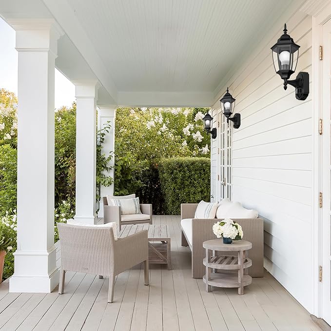 Lamomo Outdoor Wall Sconce, 2 Pack Dusk to Dawn Motion Sensor Light Fixtures, Exterior Aluminum Waterproof Porch Lights for Patio Front Door Garage