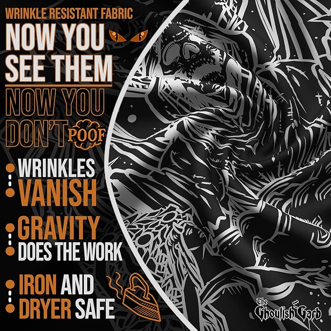 The Lovers Tarot Card Tapestry (Black & White) - Grim Reaper - Gothic Couple Halloween Home Decor Wall Hanging (80" x 68")