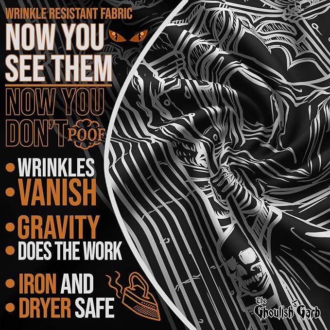 The Ghoulish Garb Justice Tarot Card Tapestry (Black & White) - Grim Reaper - Gothic Halloween Home Decor Wall Hanging (80" x 68")