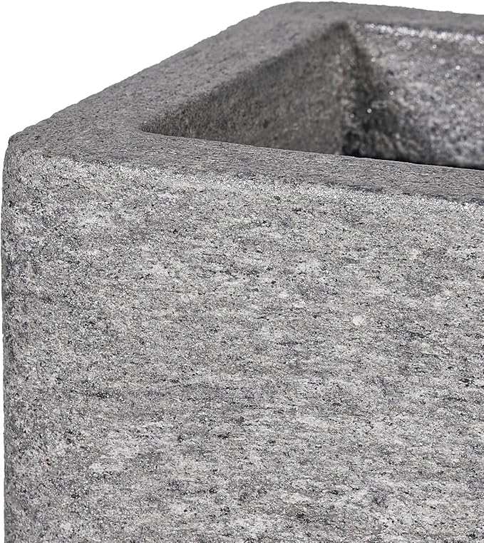 24 Inch Rectangular Concrete Planter,Durable All-Weather Use with Drainage Holes,Large Rectangular Planter for Outdoor Indoor Plants