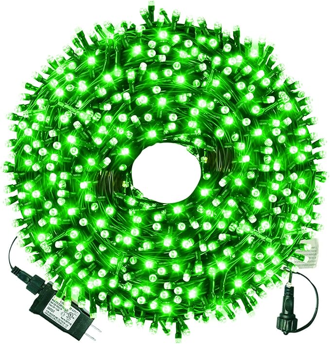 XTF2015 105ft 300 LED Christmas String Lights, End to End Plug 8 Modes Christmas Lights UL Certified Outdoor Indoor Fairy Light Tree, Patio, Garden, Party, Wedding, Holiday (Green)
