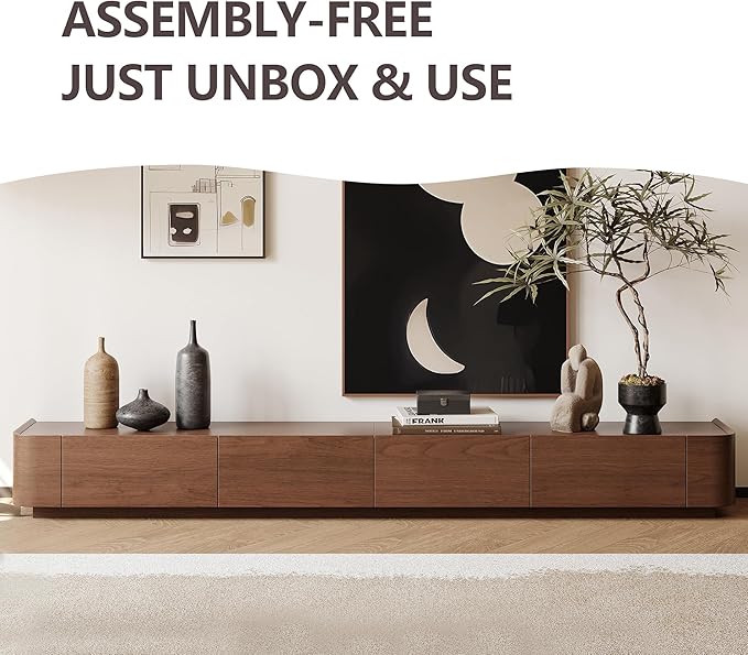 134" Farmhouse TV Unit - Large Wood Entertainment Center with Storage Drawers for 75"+ TVs, Home Office Floor Console