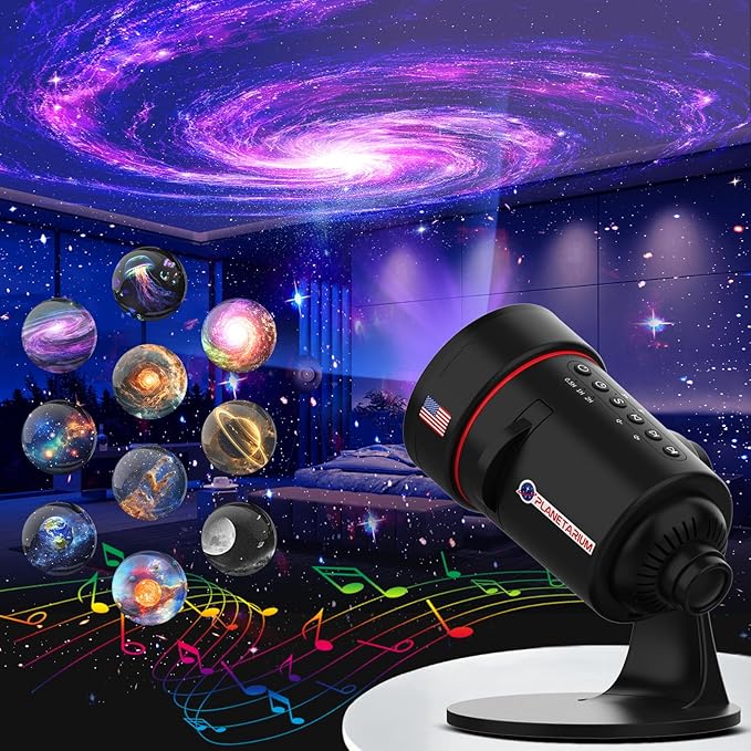 Galaxy Projector with White Noise Sound Machine 28 Soothing Sounds Memory Function Sleeping Timer Star Light Planetarium Projector with Starry Sky Space Solar System Moon Nebula for Adults Baby Kids