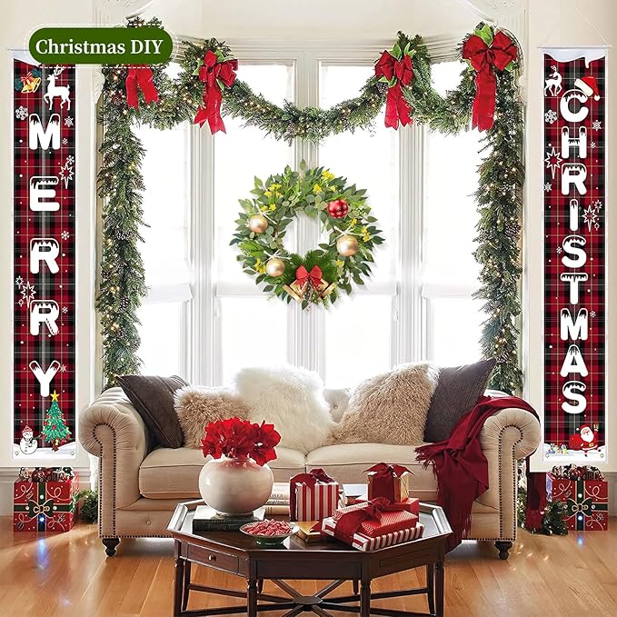 24 Inch Eucalyptus Greenery Wreaths for Front Door, Large Artificial Outdoor Spring Summer Wreath for Porch, Window, Farmhouse, Home Decor - All Seasons