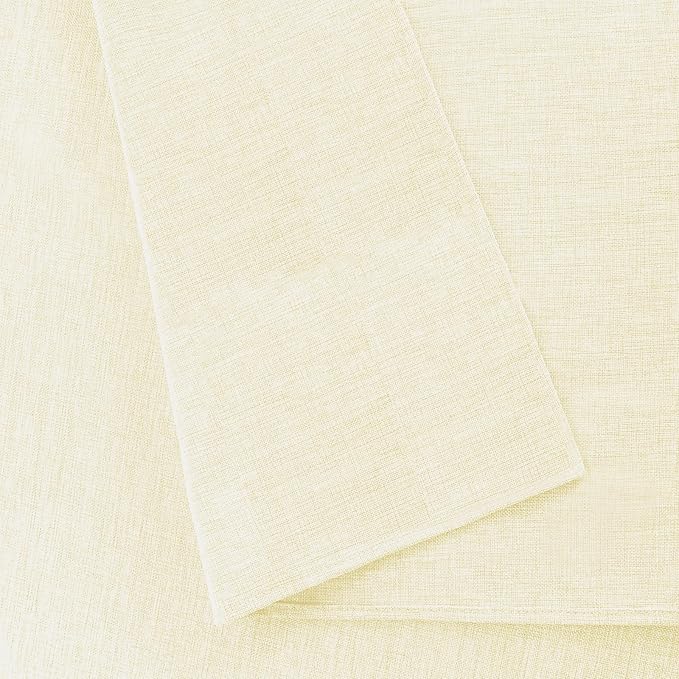 Hiasan Faux Linen Rectangle Tablecloth - Wrinkle and Stain Resistant Washable Table Cloth for Kitchen Dining Room Holiday Table Cover for Dinner, Champagne, 60 x 140 Inch