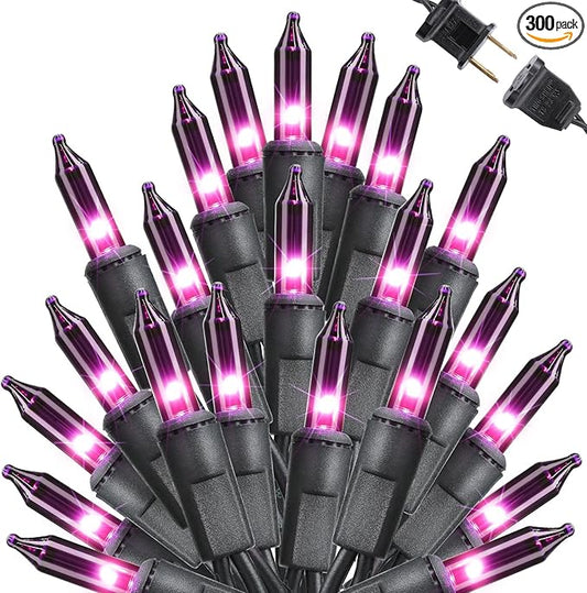 Toodour Purple Halloween Lights, 75ft 300 Count Incandescent Halloween String Lights, UL Certified Connectable Mini Bulbs String Lights for Home, Garden, Porch, Yard, Patio, Party, Indoor Decoration