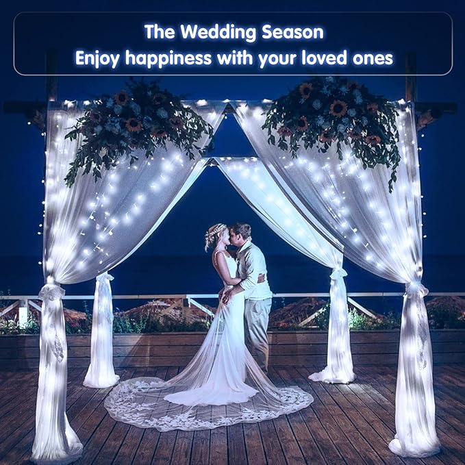 JMEXSUSS 168FT 600 LED White String Lights Outdoor Waterproof with Remote Indoor Christmas String Lights Cool White Christmas Tree Lights Plug in for Room Wedding Holiday Christmas Decorations