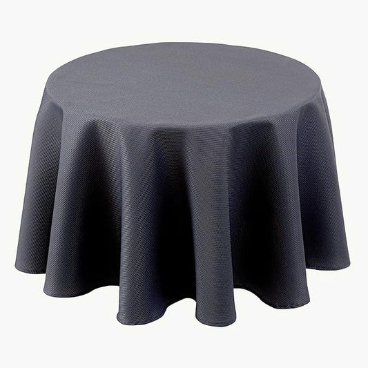 Biscaynebay Textured Fabric Round Tablecloths 70", Dark Grey Water Resistant Washable Table Cloth Circle Folding Table Covers for Dining, Kitchen, Wedding, Parties etc