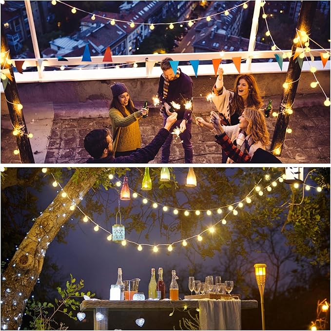 JMEXSUSS 100 LED Connectable Globe String Lights Indoor Bedroom, 33ft Warm White Christmas String Lights Plug in with Remote, 8 Modes Hanging Fairy Lights Outdoor for Room Classroom Dorm Party Decor