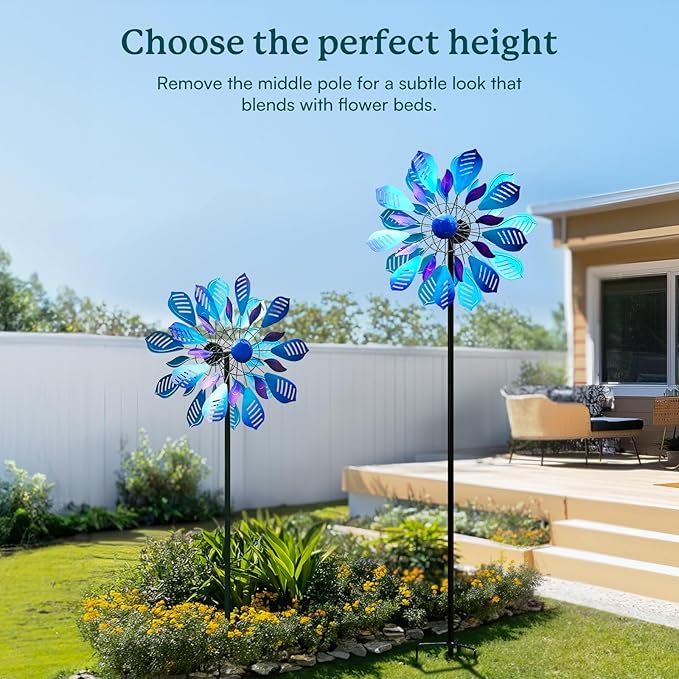 Wind Spinners for Yard and Garden, 84" Wind Spinners Outdoor Metal Extra Large, Wind Sculptures & Spinners with Stake, Yard Art Garden Decor Gift for Family