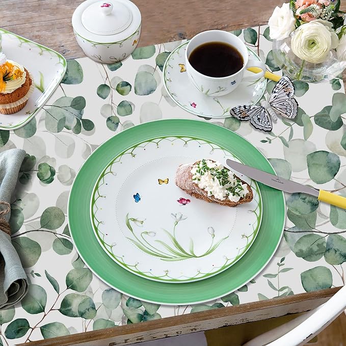 Paper Placemats Disposable 50 Pack Eucalyptus Leaves Placemats 16x 11 Inch Green Leaves Place Mats for Spring Summer Dining Table Wedding Party Supplies