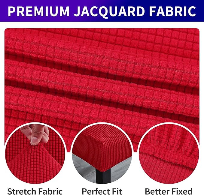 Howhic Stretch Chair Covers for Dining Room Set of 2, Removable Washable Dining Room Chair Covers, Dining Chair Slipcovers Seat Protector, Great for Home Decor and Banquet (Ruby, 2 Pack)