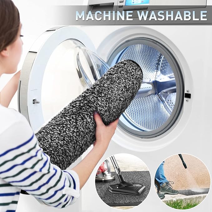 Mibao Front Door Mat, Dirt Trapper Welcome Mat for Outdoor Indoor, Non-Slip Waterproof Doormat, Durable Machine Washable Low Profile Entry Rug for Back Door Outside Patio Porch, 36" x 24", Grey