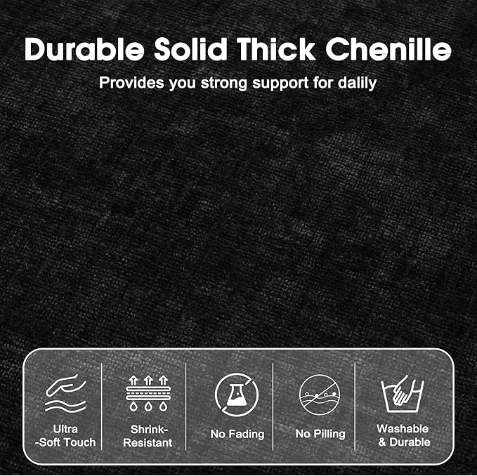 Modern Minimalist Chenille Modular Sectional Sofa, Oversized Couch and Loveseat Set with Thick Cushions, Upholstered Sofa for Small Spaces, Living Room, Bedroom, Office, Apartment(Black,75" Loveseat)