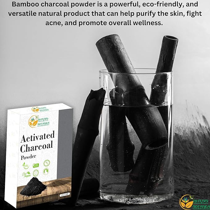 Activated Charcoal Powder 100% Food Grade, Natural Detoxifier for Teeth Whitening, Digestive Health, Face Masks, DIY Skincare, Detox Drinks & Bug Bite Relief 3.5 oz Pack