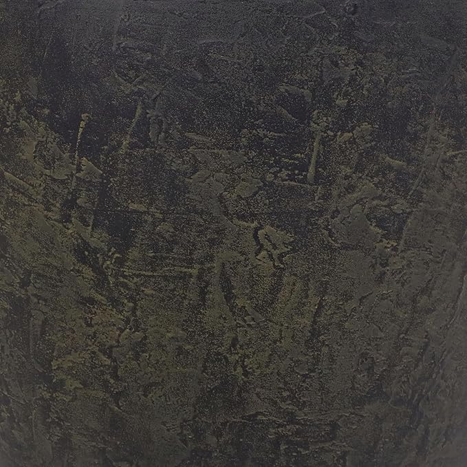 Sunnydaze 24-Inch Anjelica Large Plastic Pot for Plants - Outdoor Polyresin Round Planter with Drillable Drainage Holes - Sable - 4pk