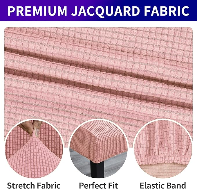 Howhic Stretch Chair Covers for Dining Room Set of 2, Removable Washable Dining Room Chair Covers, Dining Chair Slipcovers Seat Protector, Great for Home Decor and Banquet (Dusty Pink, 2 Pack)