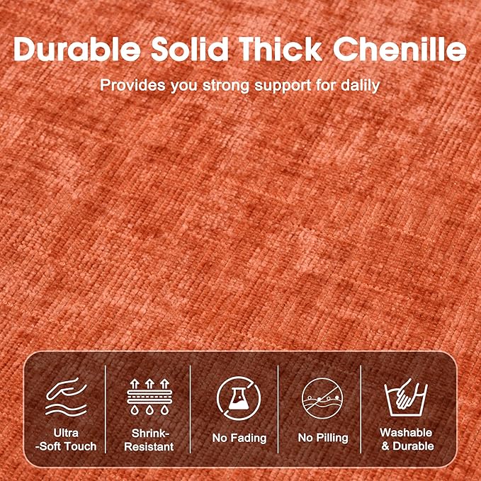 Modern Minimalist Chenille Modular Sectional Sofa, Oversized Couch and Loveseat Set with Thick Cushions, Upholstered Sofa for Small Spaces, Living Room, Bedroom, Office, Apartment(Orange,75" Loveseat)