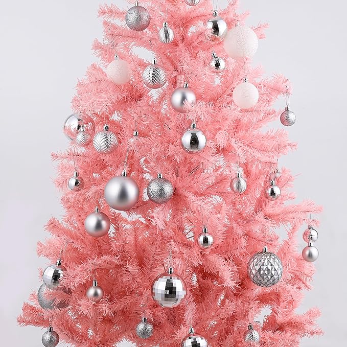 LANGXUN 36pcs Silver Christmas Tree Decorations Balls, Bolas De Navidad, 2025 Christmas Decor, Indoor Outdoor Shatterproof Christmas Ornaments, Xmars Party Wedding Suppiles