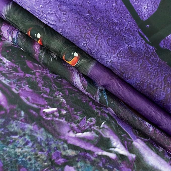 LB Halloween Tapestry Horror Witch Cat and Dead Tree Pumpkin Lights with Spooky Graveyard Tapestry Wall Hanging Purple Full Moon over Misty Forest Wall Decor for Bedroom Living Room Dorm 60x40 Inches