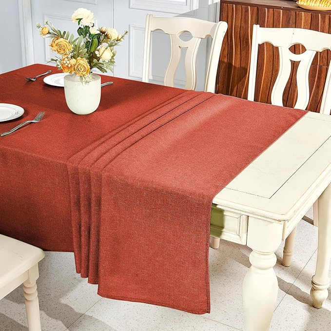 IVAPUPU Fall Tablecloth Rectangle Linen Table Cloth Rectangle Table Waterproof Fabric Tablecloths Rectangular Wrinkle Free Wipeable Dining Cover for Thanksgiving Decor, 60 x 120 Inch