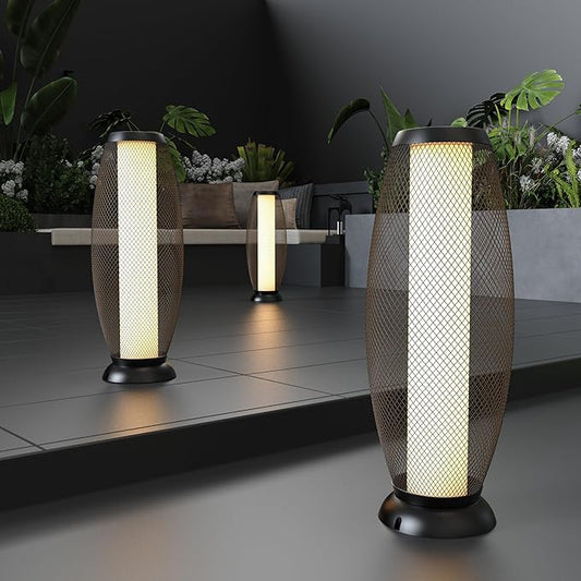 Patio Solar Light Flickering Flame Solar Lamps Hollow Out Waterproof Outdoor Lantern Metal Decorative Lights for Deck Porch Yard