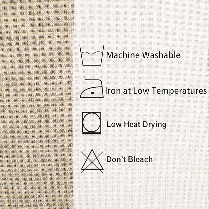 Hiasan Faux Linen Rectangle Tablecloth - Wrinkle and Stain Resistant Washable Table Cloth for Kitchen Dining Room Holiday Table Cover for Party Dinner, Beige, 90 x 156 Inch