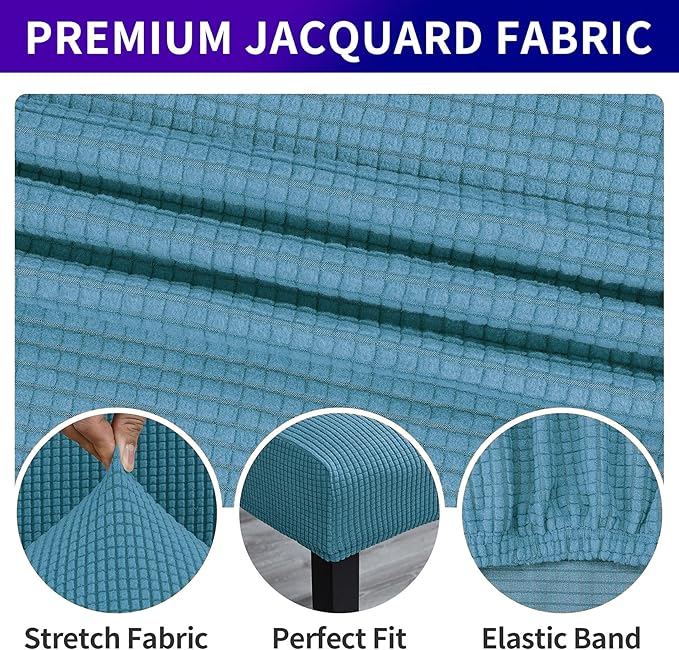 Howhic Stretch Chair Covers for Dining Room Set of 6, Removable Washable Dining Room Chair Covers, Dining Chair Slipcovers Seat Protector, Great Decoration for Home and Banquet (Dusty Blue, 6 Pack)