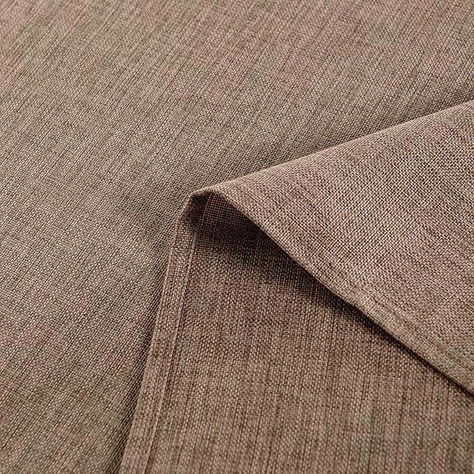 Hiasan 2 Pack Faux Linen Rectangle Tablecloth - Wrinkle and Stain Resistant Washable Table Cloth for Kitchen Dining Room Holiday Table Cover for Dinner, Khaki, 60 x 140 Inch