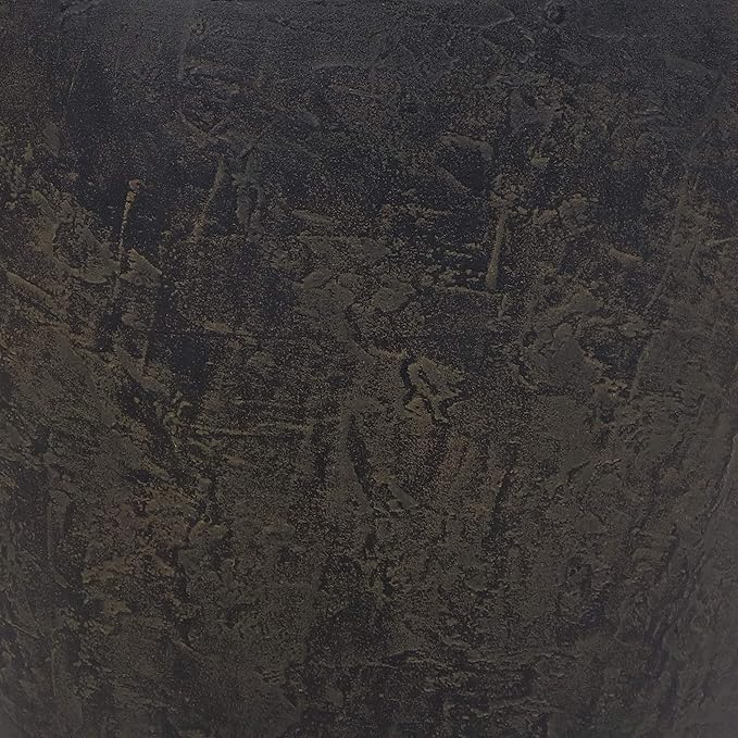 Sunnydaze 24-Inch Anjelica Large Plastic Pot for Plants - Outdoor Polyresin Round Planter with Drillable Drainage Holes - Sable - 2pk