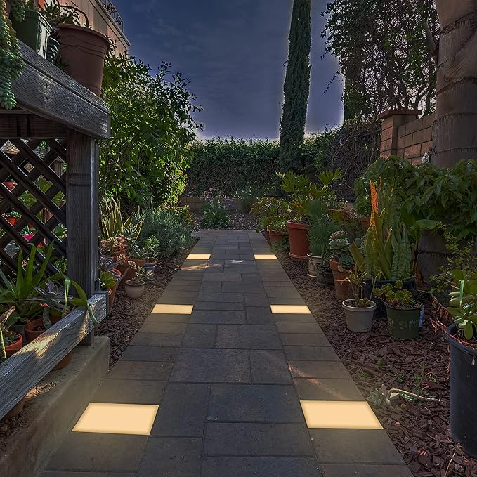 LUMENGY Paver Light 9×9 Inch (8.85 x 8.85 inches), 2700K Warm White Glare-Free Illumination for Driveways, Pathways, Pool Deck & Patios,12V AC/DC, Waterproof & Drive-Over Rated