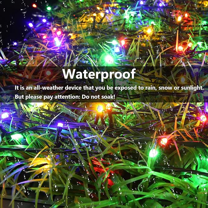 Joomer Solar Christmas Lights Outdoor, 105FT 300 LED 8 Modes Solar String Lights Waterproof Fairy Tree Lights for Garden Yard Patio Christmas Decoration (Multicolor)