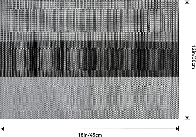 Leetaltree Grey with White Striped Placemats Set of 6 - Heat Resistant Non-Slip Place mats for Dining Table, Washable Durable PVC Vinyl Woven Table Mats（Grey Stripe, 6）
