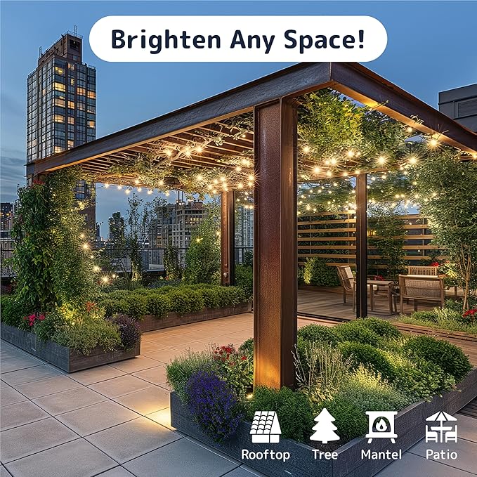 PREXTEX 100-Count Warm White Christmas Lights - 20 ft Clear StringLights on White Wire - Incandescent Xmas TreeLights for Indoor and Outdoor Decorations