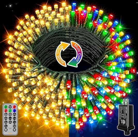 Ollny Christmas Lights, 131FT 400 LED Color Changing Christmas Tree Lights with 11 Modes Remote Control, Waterproof Outdoor Christmas Lights for Outside Indoor Patio Xmas Decorations