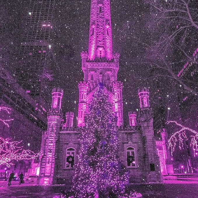 2Pack Christmas Lights Outdoor, 33FT 100 LED Mini Purple Lights Plug in with 8 Modes for Outdoor Indoor Christmas Tree Light Party Holiday Commercial Decorations, Waterproof & Connectable, Purple