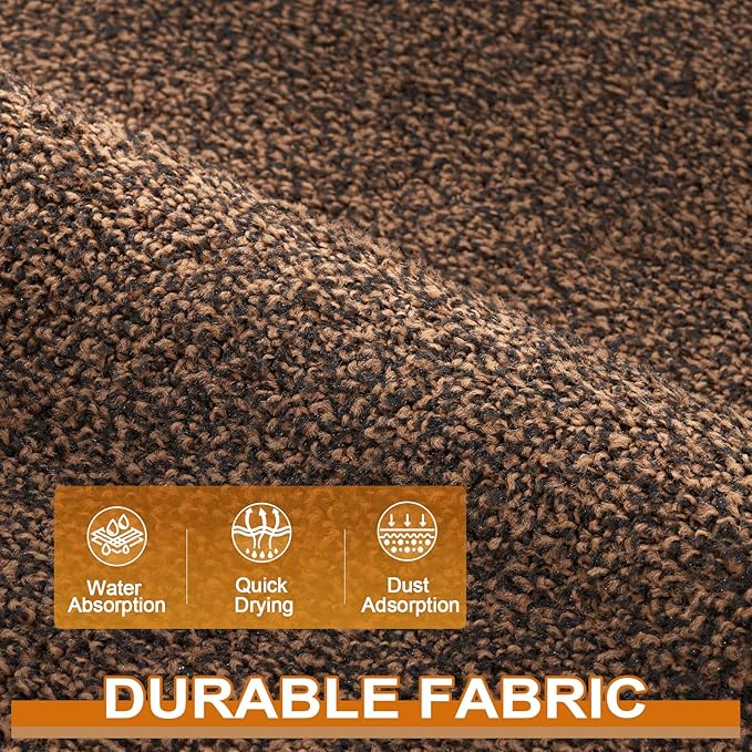 Mibao Front Door Mat, Dirt Trapper Welcome Mat for Outdoor Indoor, Non-Slip Waterproof Doormat, Durable Machine Washable Low Profile Entry Rug for Back Door Outside Patio Porch, 48" x 24", Brown