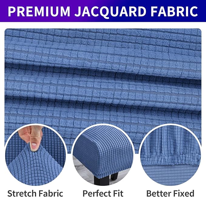 Howhic Stretch Chair Covers for Dining Room Set of 6, Removable Dining Room Chair Covers, Dining Chair Slipcovers Seat Protector, Great for Home and Banquet Decoration (Periwinkle Blue, 6 Pack)