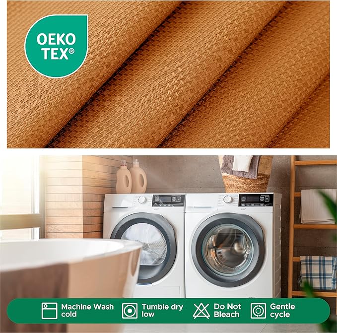 Biscaynebay Fall Tablecloth Textured Fabric 52x70 Inch Rectangular, Bronze Thanksgiving Autumn Harvest Water Resistant Fabric Tablecloths for Kitchen, Dining, Wedding, Parties Machine Washable