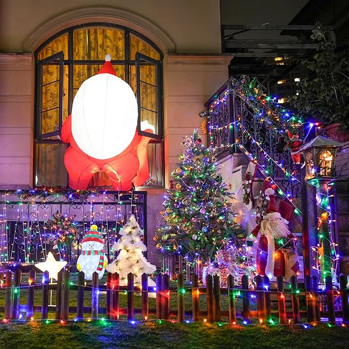 JMEXSUSS 300 LED Multicolor Christmas Tree Lights 8 Modes Colored String Lights Indoor Outdoor Multicolor Christmas Decor Lights Plug in for Christmas Tree Room Party Decoration