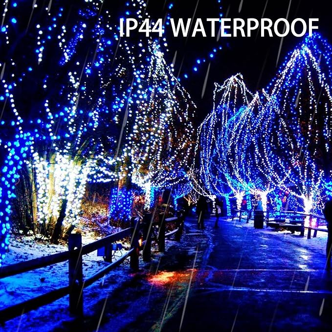 Dazzle Bright Fairy Lights Battery Operated, 20 FT 60 LED Silver Wire Waterproof Battery Operated String Lights, Christmas Decorations for Indoor Outdoor Bedroom Yard Decor, Blue