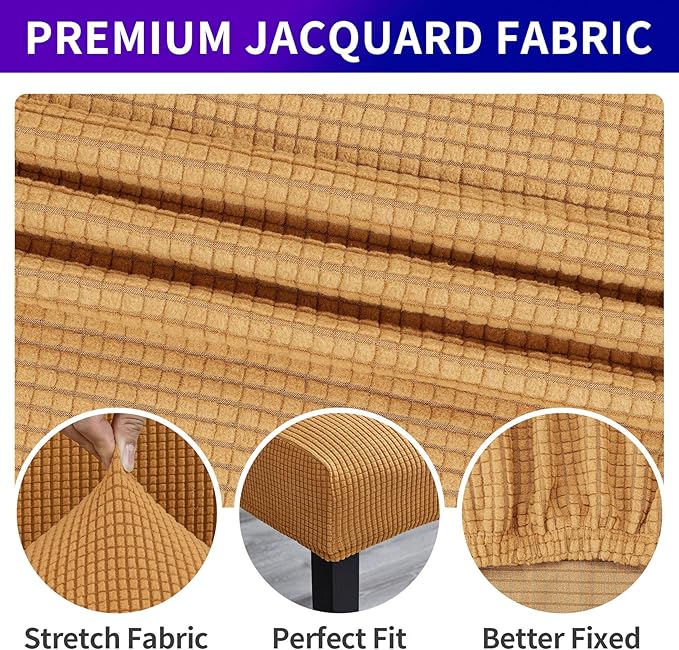 Howhic Stretch Chair Covers for Dining Room Set of 8, Removable Washable Dining Room Chair Covers, Dining Chair Slipcovers Seat Protector, Great Decor for Home and Banquet (Gold, 8 Pack)