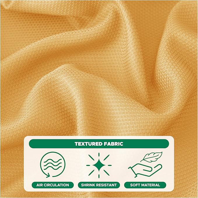 Biscaynebay Fall Tablecloth Textured Fabric Square Tablecloths 70x70'', Fall Gold Thanksgiving Autumn Harvest Water Resistant Fabric Tablecloths for Kitchen, Dining, Wedding, Parties Machine Washable