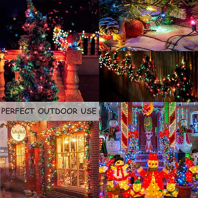 Hopolon Christmas Lights Multicolor,2PACK 13 Feet 50Count Incandescent Christmas Tree Lights with Green Wire,Connectable Mini Lights Set for Indoor,Outdoor,Holiday,Home,Party,Xmas,Easter,Multicolor